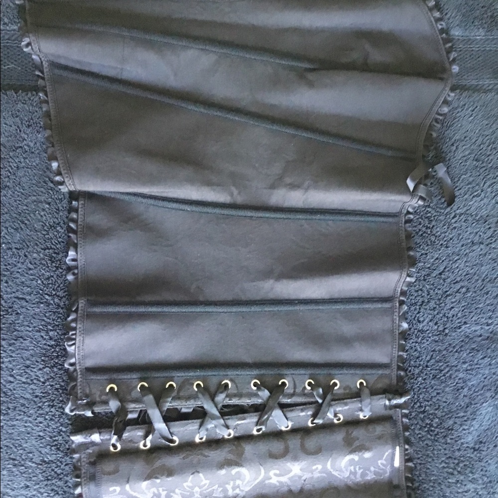 Black Strapless Brocade Corset Bustier - Picture 7 of 13